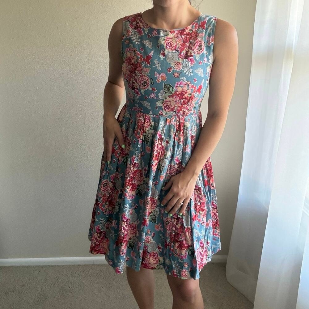 Dangerfield Cotton Floral Summer Dress cottage grandma retro granny teacher